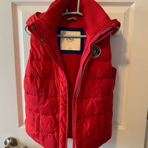 Abercrombie & Fitch Red puffy vest hoodie  Size S